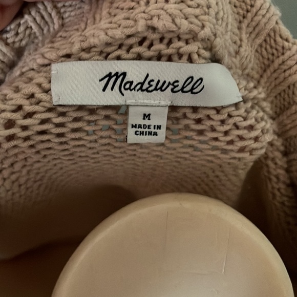 Madewell Blush Pink Pom Pom Tassel Sweater 100% Cotton Size M - Picture 13 of 15